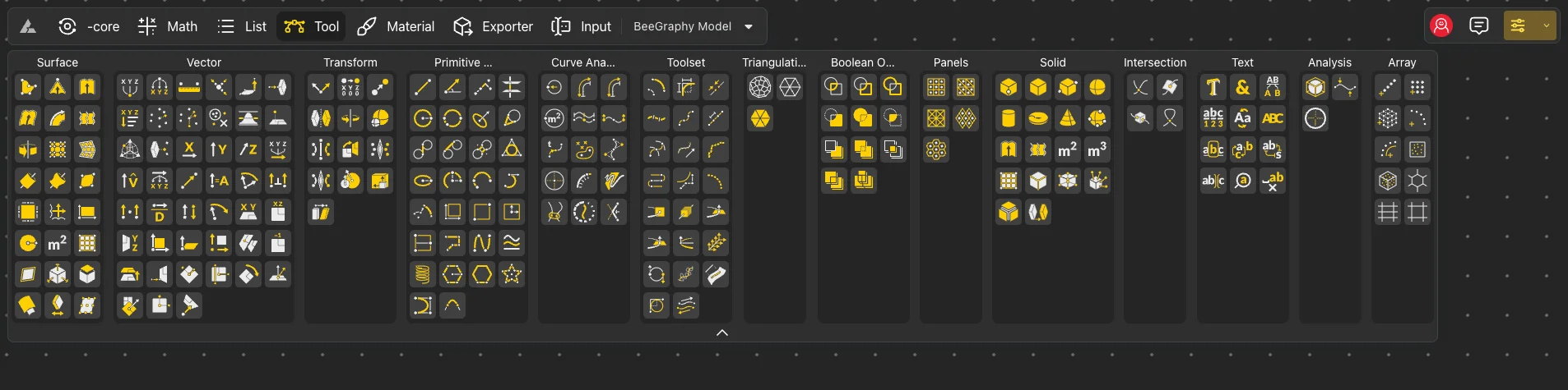 Editor toolbar