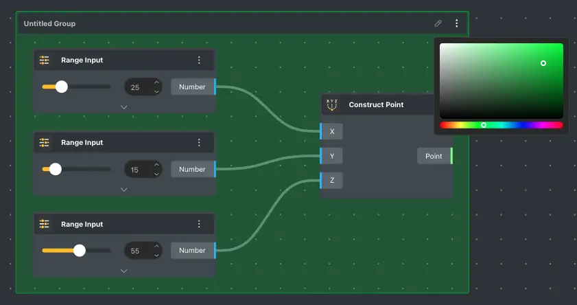 Recolouring a group from its colour picker